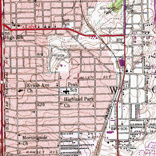 Topographic Map of Mount Sinai Missionary Baptist Church, TX