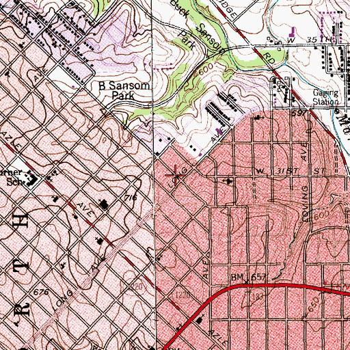 Topographic Map of Mount Zion Primitive Baptist Church, TX