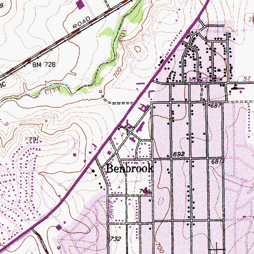 Topographic Map of Heritage Baptist Church, TX