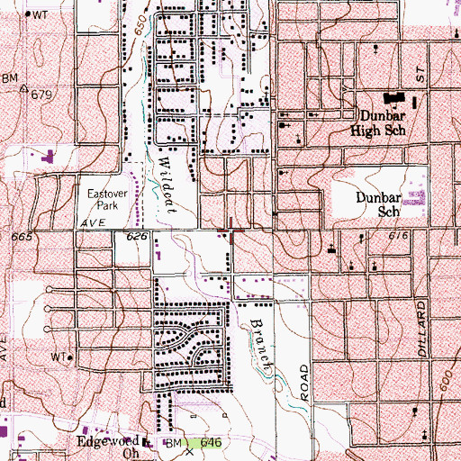 Topographic Map of Immanuel Baptist Church, TX