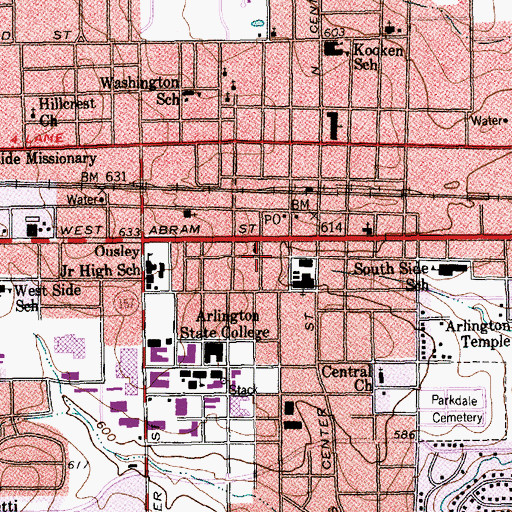 Topographic Map of Korean Baptist Mission Church, TX