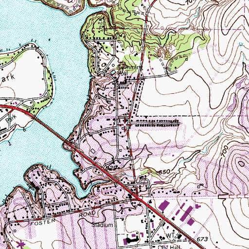 Topographic Map of Lake Worth Baptist Church, TX