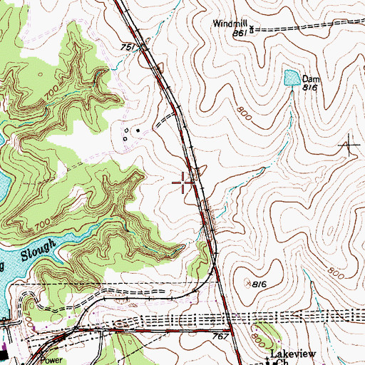 Topographic Map of Lakeview Baptist Church, TX