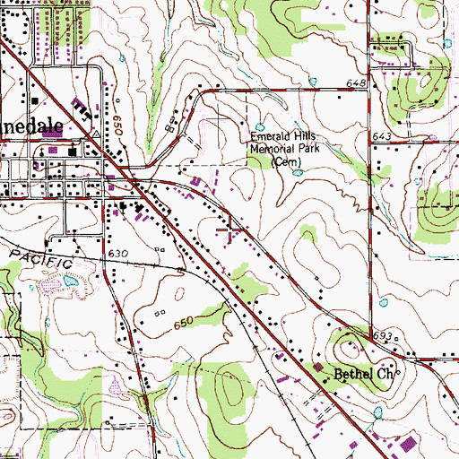 Topographic Map of Landmark Baptist Church, TX