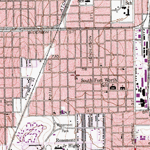 Topographic Map of Liberty Missionary Baptist Church, TX