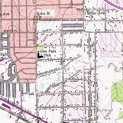 Topographic Map of New Creation Baptist Church, TX