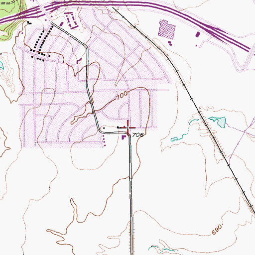Topographic Map of New Mount Calvary Baptist Church, TX