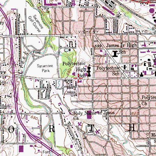 Topographic Map of New Mount Carmel Missionary Baptist Church, TX
