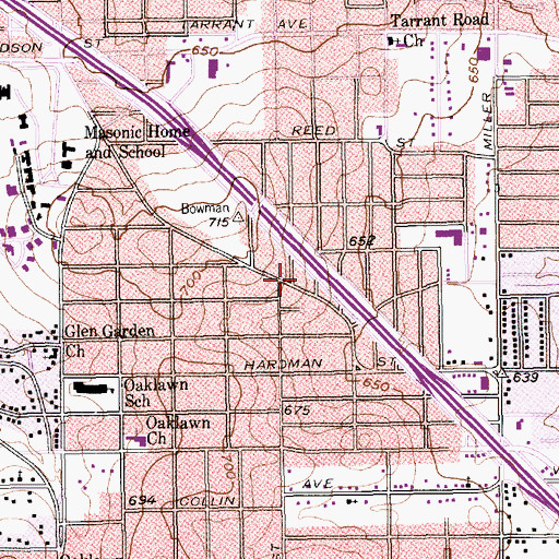 Topographic Map of New Providence Baptist Church, TX