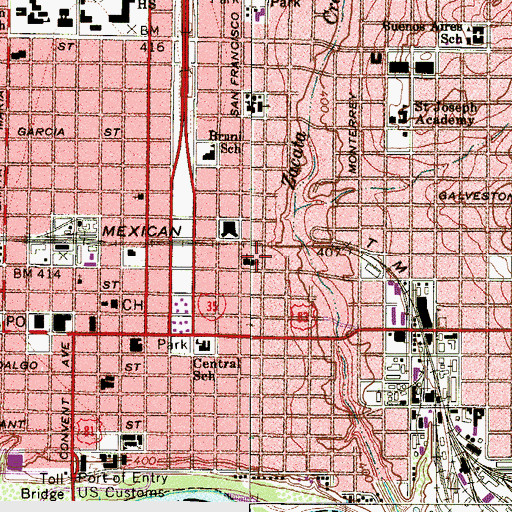 Topographic Map of Presbyterian Church Sinai, TX