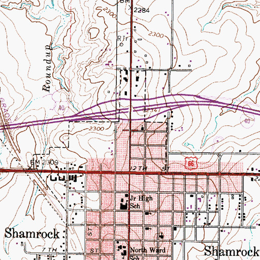 Topographic Map of Westside Church of Christ, TX