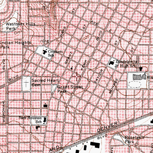 Topographic Map of Floral Heights Assembly of God Church, TX