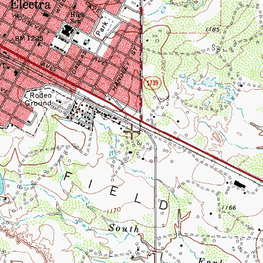 Topographic Map of Bethel Baptist Church, TX