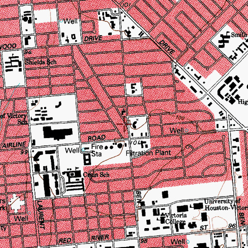 Topographic Map of Saint Marks United Methodist Church, TX