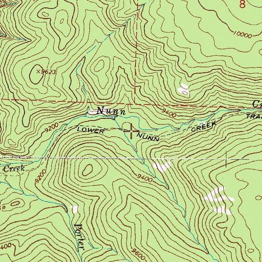 Topographic Map of Lower Nunn Creek Trail, CO