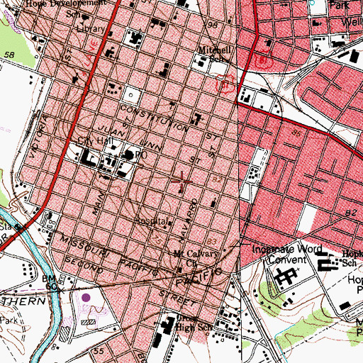 Topographic Map of Webster Chapel United Methodist Church, TX