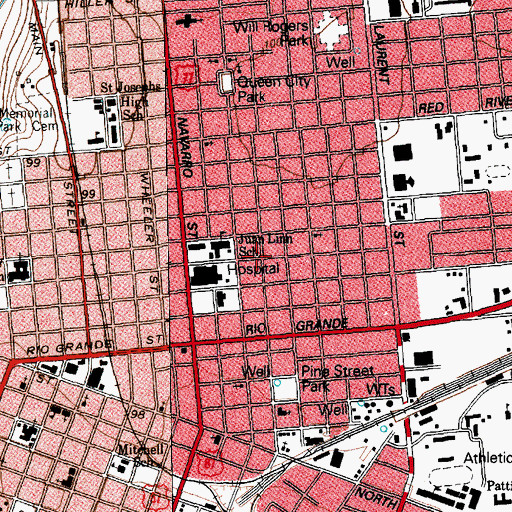 Topographic Map of Iglesia Pentecostal Unida Hispana Church, TX