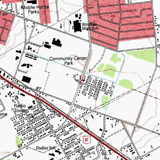 Topographic Map of Jerusalem Pentecostal Church, TX