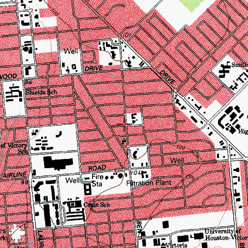 Topographic Map of Grace Presbyterian Church, TX