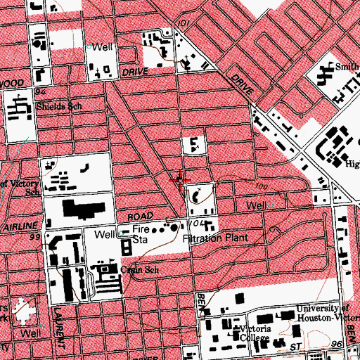 Topographic Map of Fellowship Bible Church, TX