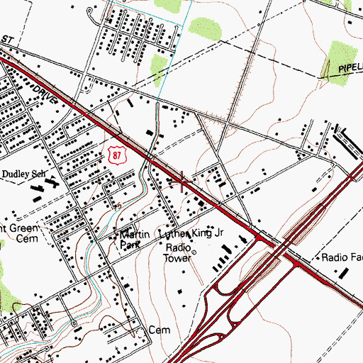 Topographic Map of Fountain of Life Church, TX