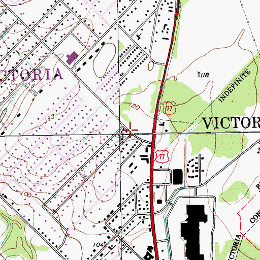 Topographic Map of Grace Community Bible Church of Victoria, TX
