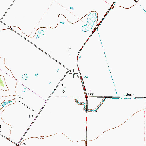 Topographic Map of First Baptist Church, TX