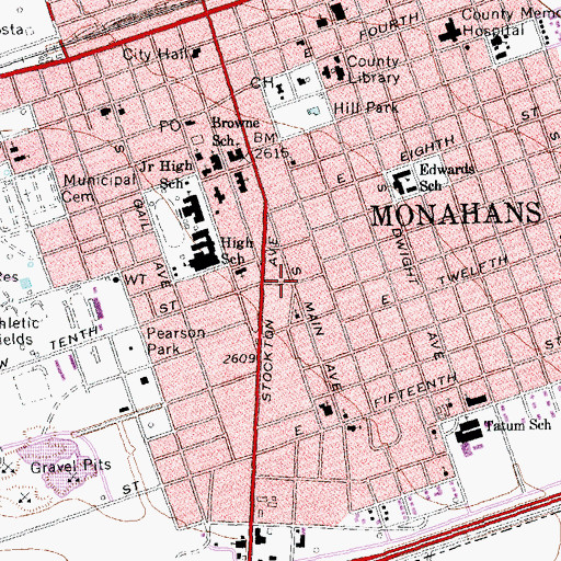 Topographic Map of Rose of Sharon Assembly of God Church, TX