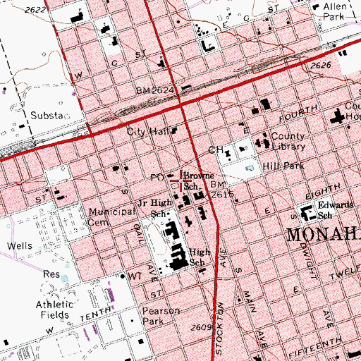 Topographic Map of First Baptist Church, TX
