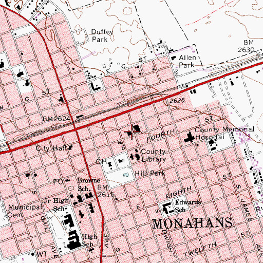 Topographic Map of Church of Christ, TX