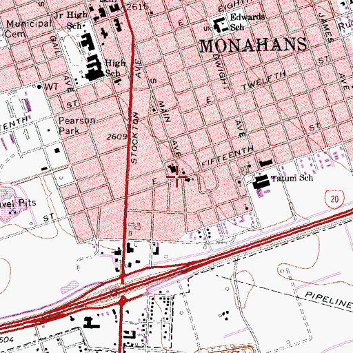 Topographic Map of Saint Paul Lutheran Church, TX