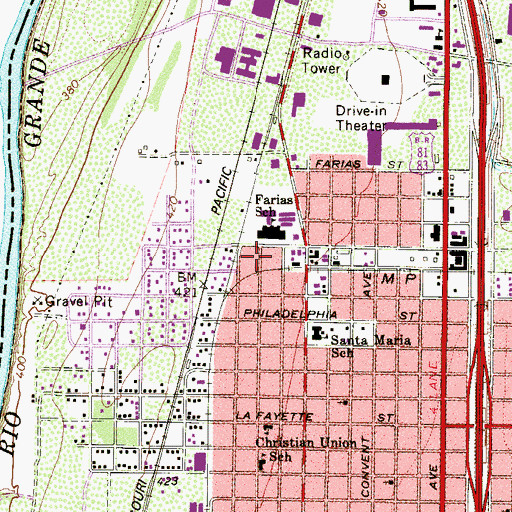 Topographic Map of IglesiaelSalvador Assembly of God Church, TX