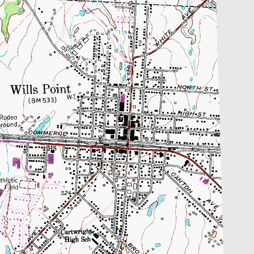Topographic Map of Holy Cross Lutheran Church, TX