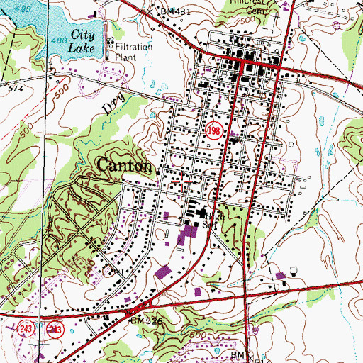 Topographic Map of First Presbyterian Church, TX