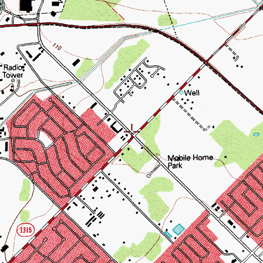 Topographic Map of Parkway Baptist Church, TX