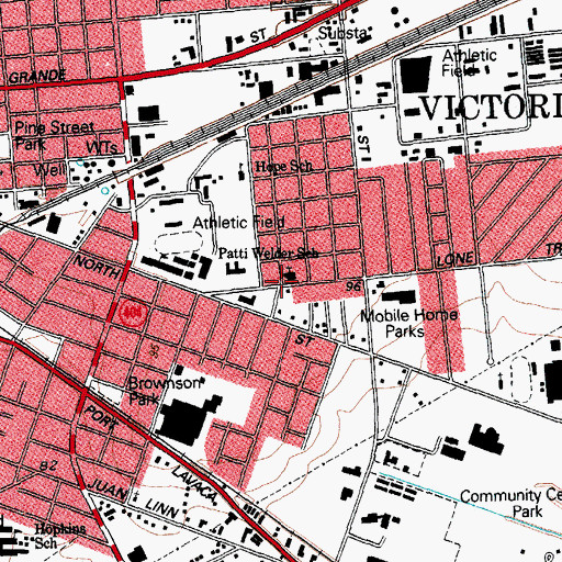 Topographic Map of Second Baptist Church, TX