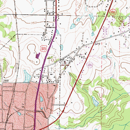 Topographic Map of Cypress Church of Christ, TX