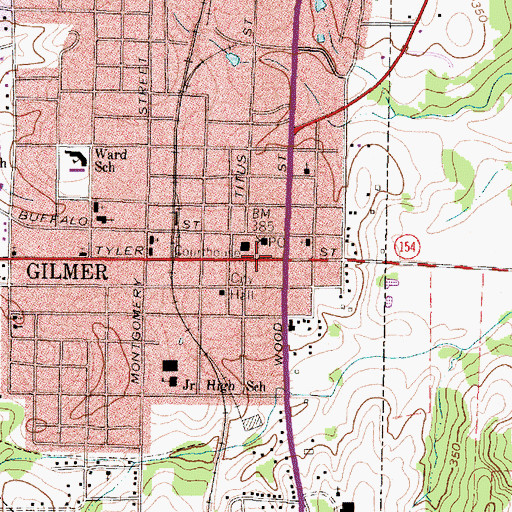 Topographic Map of Saint Davids Episcopal Church, TX