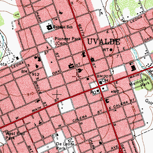 Topographic Map of First Baptist Church, TX
