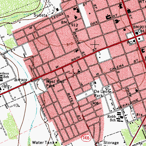 Topographic Map of New Light Baptist Church, TX