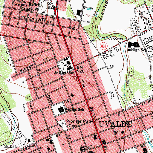 Topographic Map of Trinity Lutheran Church, TX