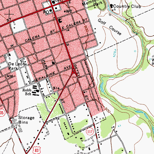 Topographic Map of La Divina Trinidad Methodist Church, TX