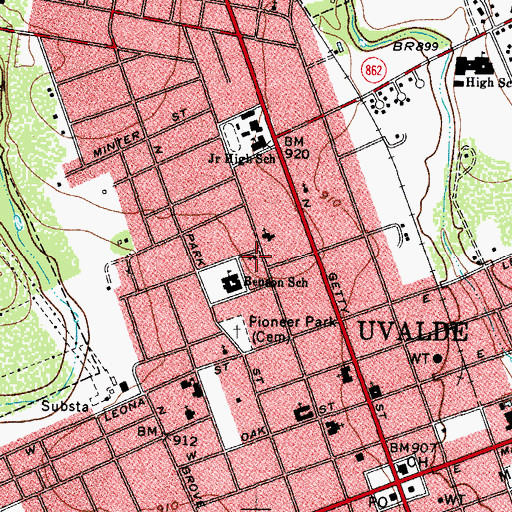 Topographic Map of Seventh Day Adventist Church, TX