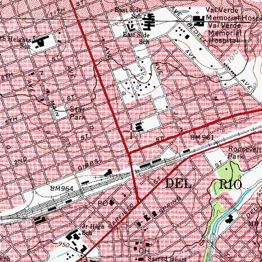 Topographic Map of Iglesia Bautista Nueva Vida Church, TX
