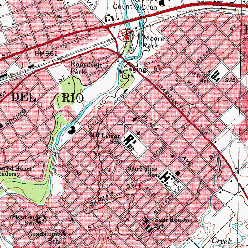 Topographic Map of Primera Iglesia Bautista Church, TX