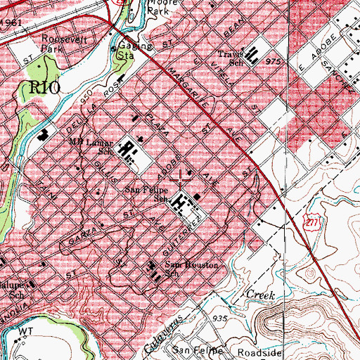 Topographic Map of Central Church of the Nazarene, TX