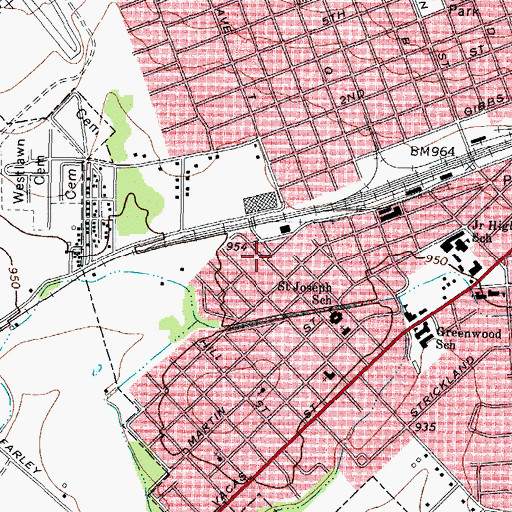 Topographic Map of Iglesia Luterana Cristo el Salvador Church, TX