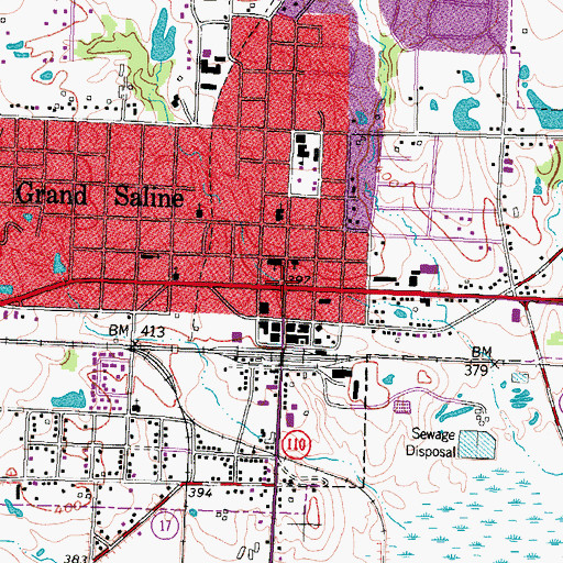Topographic Map of Main Street Baptist Church, TX