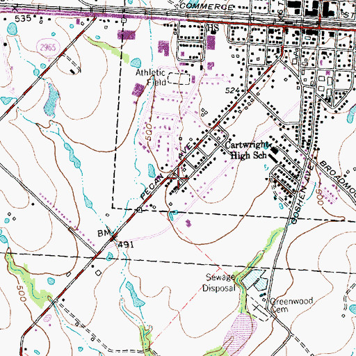 Topographic Map of True Believers Baptist Church, TX