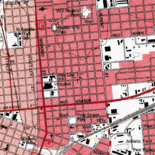 Topographic Map of Church of Christ North Heights, TX